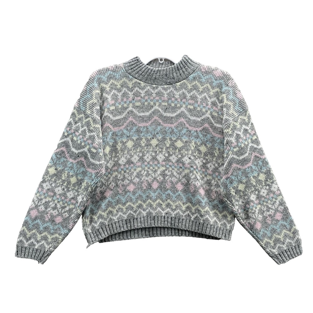 Vintage Croquet Club Nordic Crop Sweater Women's Medium Cabin Gorpcore 90's USA‎
